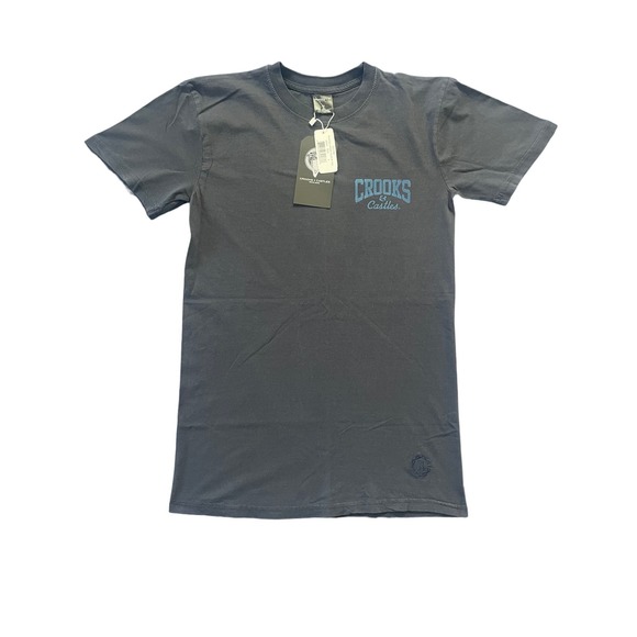 Crooks & Castles Washed Short Sleeve Tee Mens Small C21-700 Blue T-Shirt NWT - Picture 1 of 4